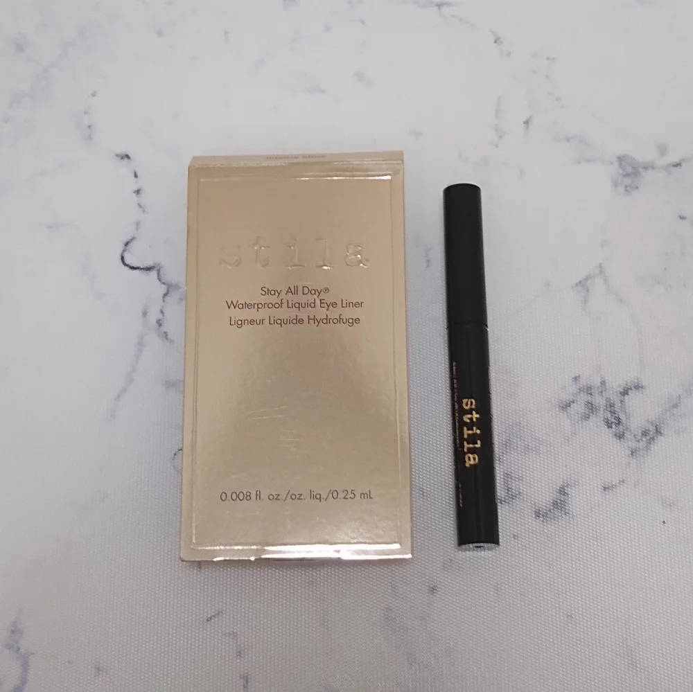 Stila STAY ALL DAY Waterproof Liquid Eye Liner INTENSE BLACK Travel Sz 0.008 OZ